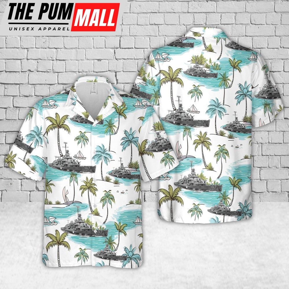 Us Navy Hawaiian Shirt, US Navy USS Harrison (DD-573) Hawaiian Shirt, Military Hawaiian Shirt