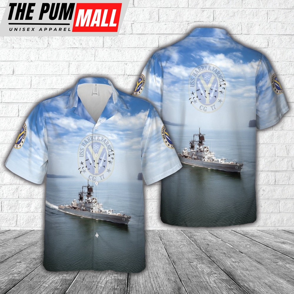 Us Navy Hawaiian Shirt, US Navy USS Harry E. Yarnell (DLG CG-17) Leahy-class guided missile cruiser Hawaiian Shirt, Military Hawaiian Shirt