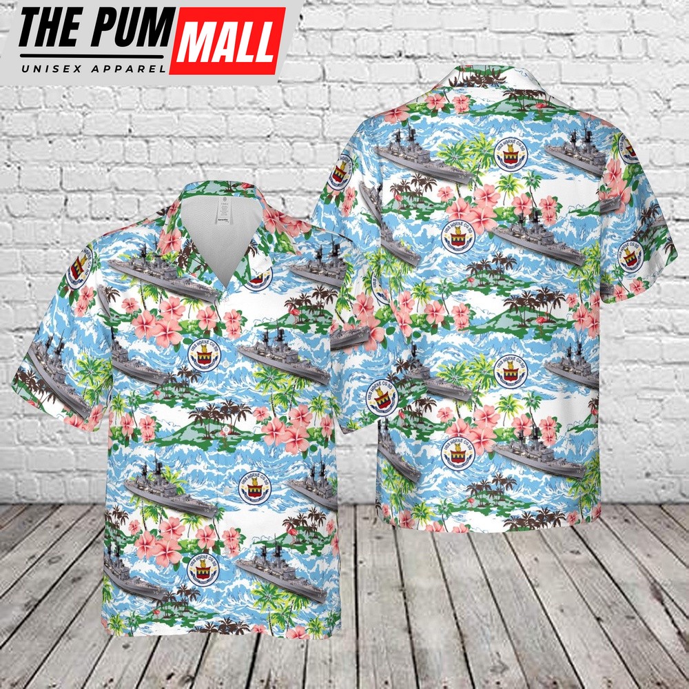 Us Navy Hawaiian Shirt, US Navy USS Horne (DLGCG-30) Belknap-class destroyer leadercruiser Hawaiian Shirt, Military Hawaiian Shirt