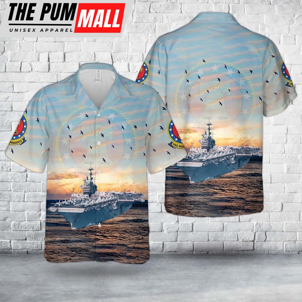 Us Navy Hawaiian Shirt, US Navy USS Independence (CV-62) Hawaiian Shirt, Military Hawaiian Shirt