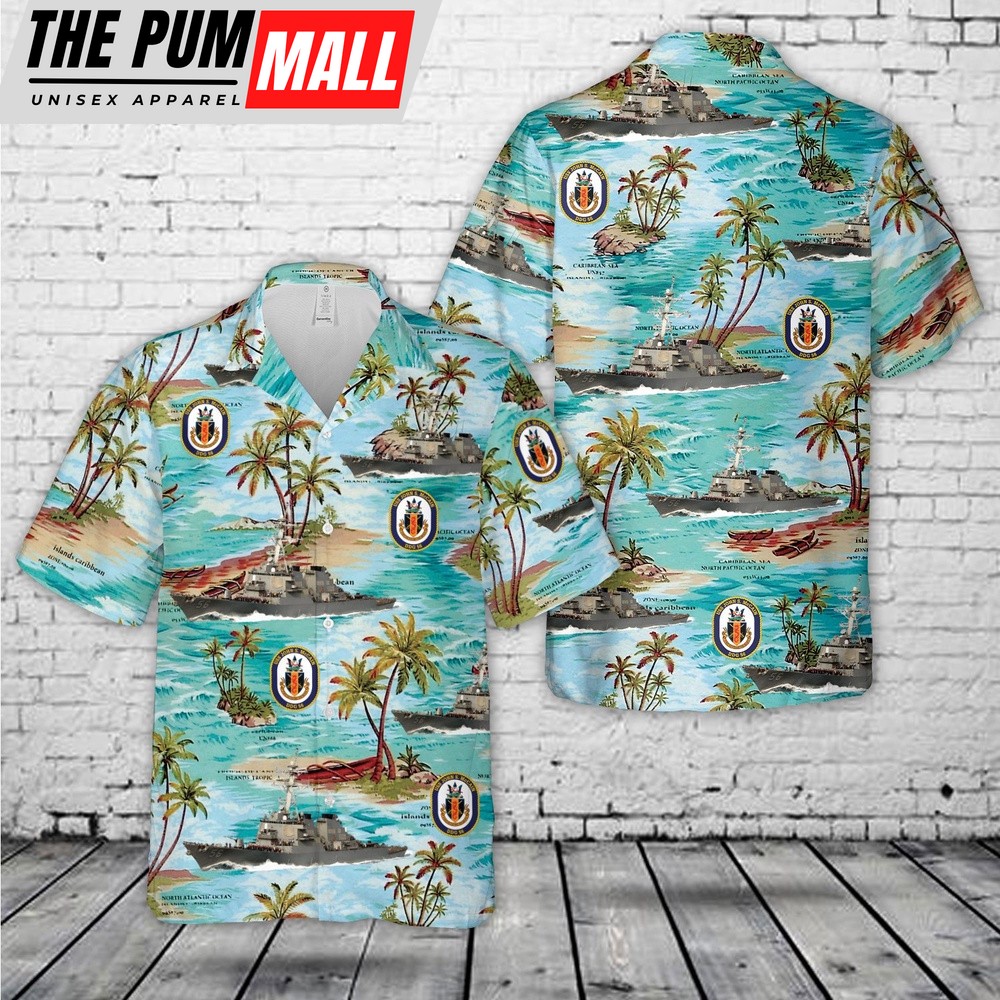 Us Navy Hawaiian Shirt, US Navy USS John S. McCain (DDG-56) Hawaiian Shirt, Military Hawaiian Shirt
