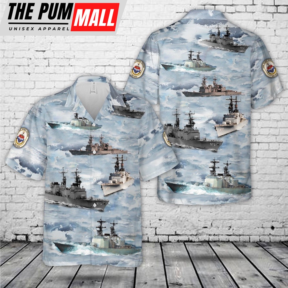 Us Navy Hawaiian Shirt, US Navy USS John Young (DD-973) Hawaiian Shirt, Military Hawaiian Shirt