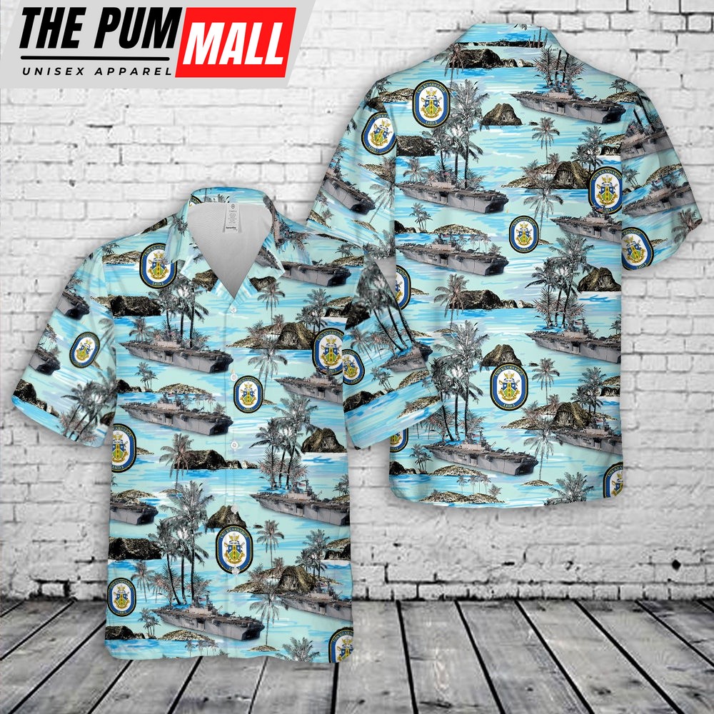 Us Navy Hawaiian Shirt, US Navy USS Kearsarge (LHD-3) Kearsarge Expeditionary Strike Group Hawaiian Shirt, Military Hawaiian Shirt