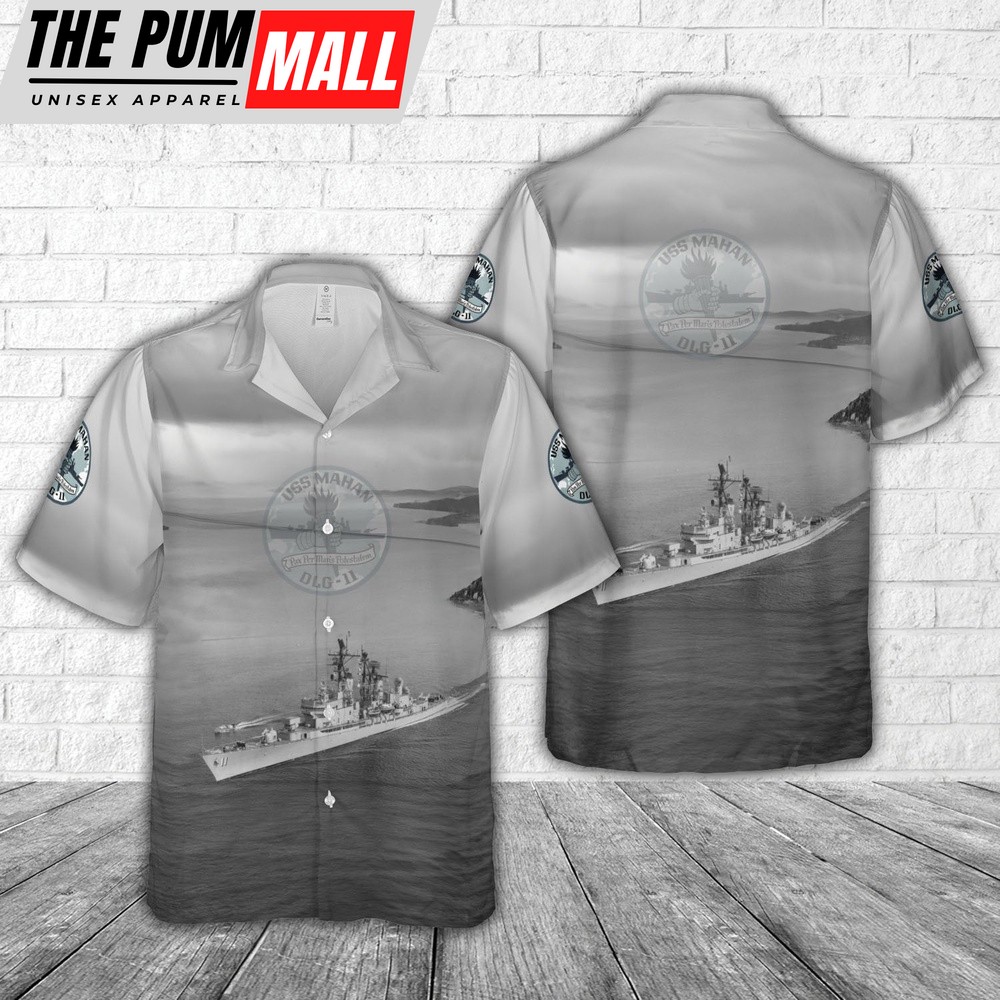 Us Navy Hawaiian Shirt, US Navy USS Mahan (DLG-11) Hawaiian Shirt, Military Hawaiian Shirt