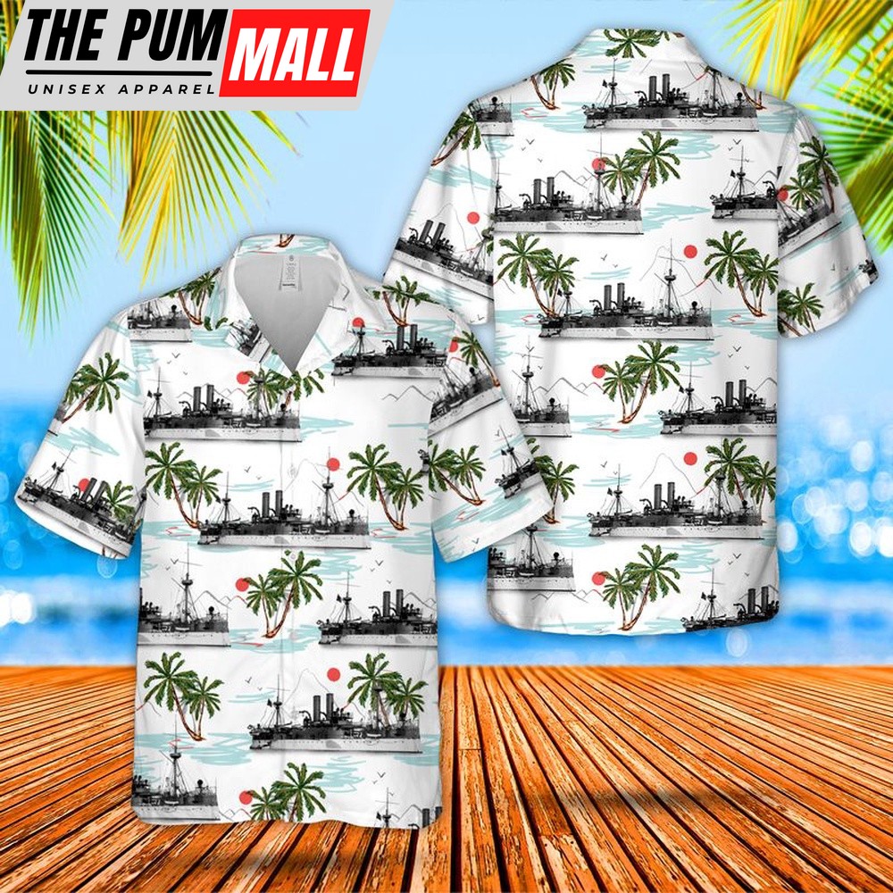 Us Navy Hawaiian Shirt, US Navy USS Maine (1889) Hawaiian Shirt, Military Hawaiian Shirt