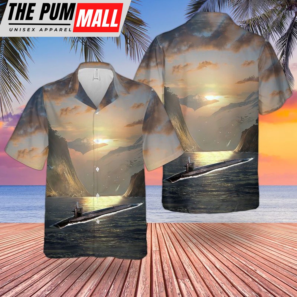 Us Navy Hawaiian Shirt, US Navy USS Maine (SSBN-741) Hawaiian Shirt, Military Hawaiian Shirt