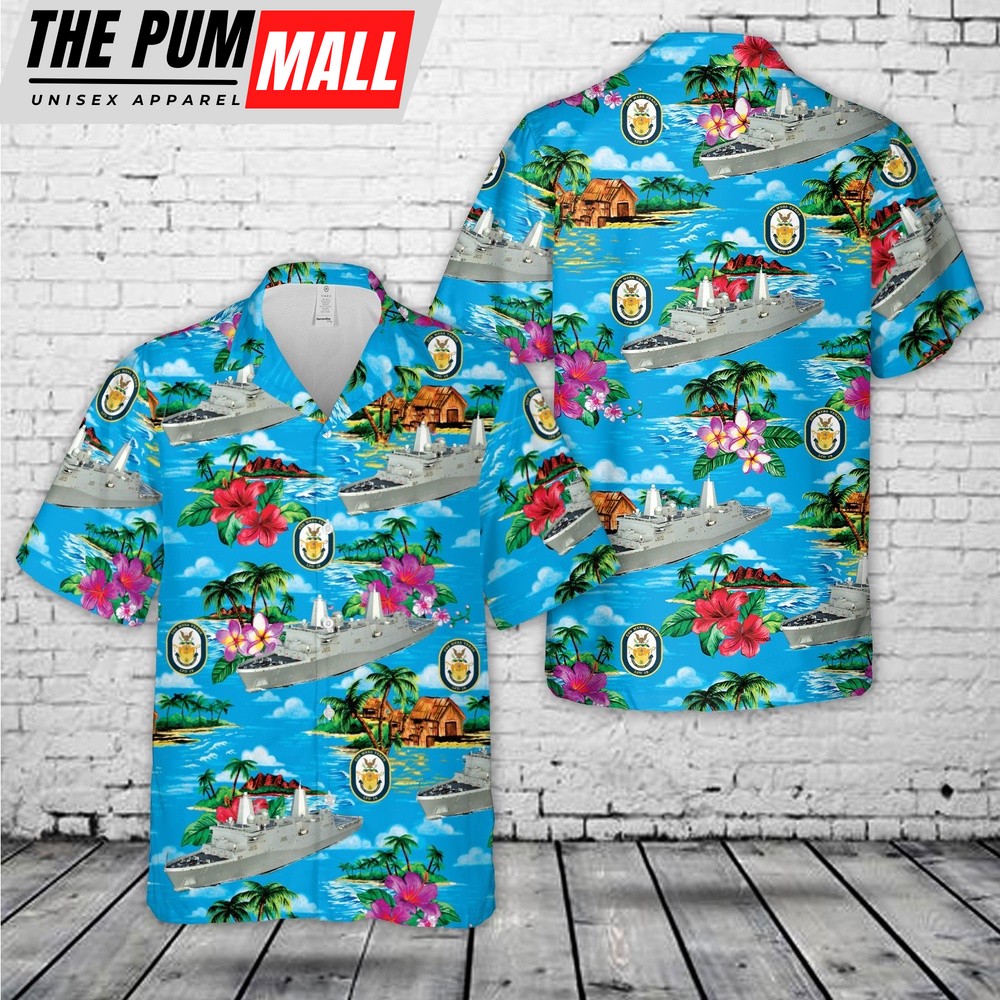 Us Navy Hawaiian Shirt, US Navy USS Mesa Verde (LPD-19) Hawaiian Shirt, Military Hawaiian Shirt