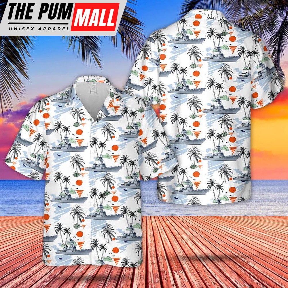 Us Navy Hawaiian Shirt, US Navy USS Momsen (DDG-92) Arleigh Burke-class Destroyer Hawaiian Shirt, Military Hawaiian Shirt