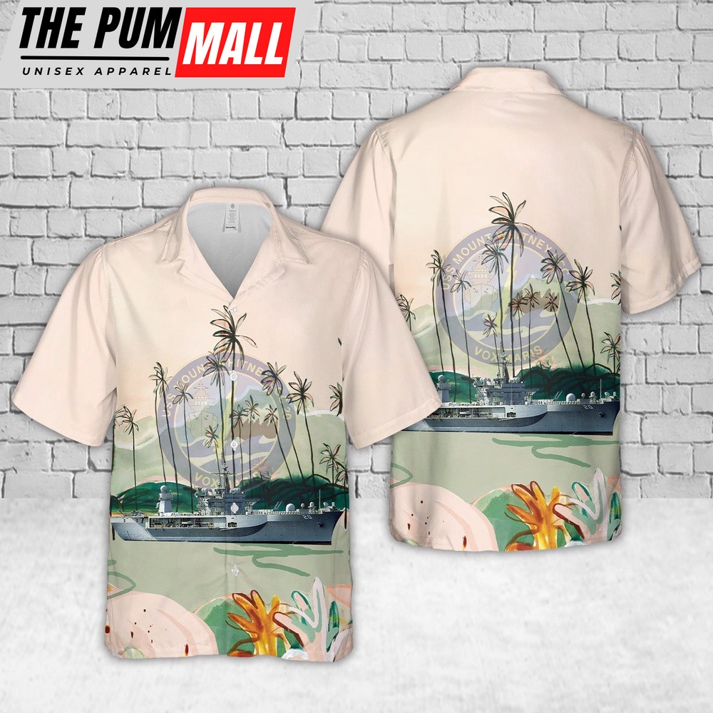Us Navy Hawaiian Shirt, US Navy USS Mount Whitney (LCCJCC 20) Hawaiian Shirt, Military Hawaiian Shirt