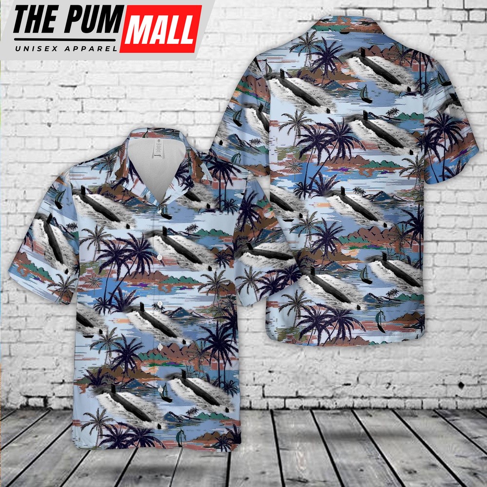 Us Navy Hawaiian Shirt, US Navy USS Narwhal (SSN-671) Hawaiian Shirt, Military Hawaiian Shirt