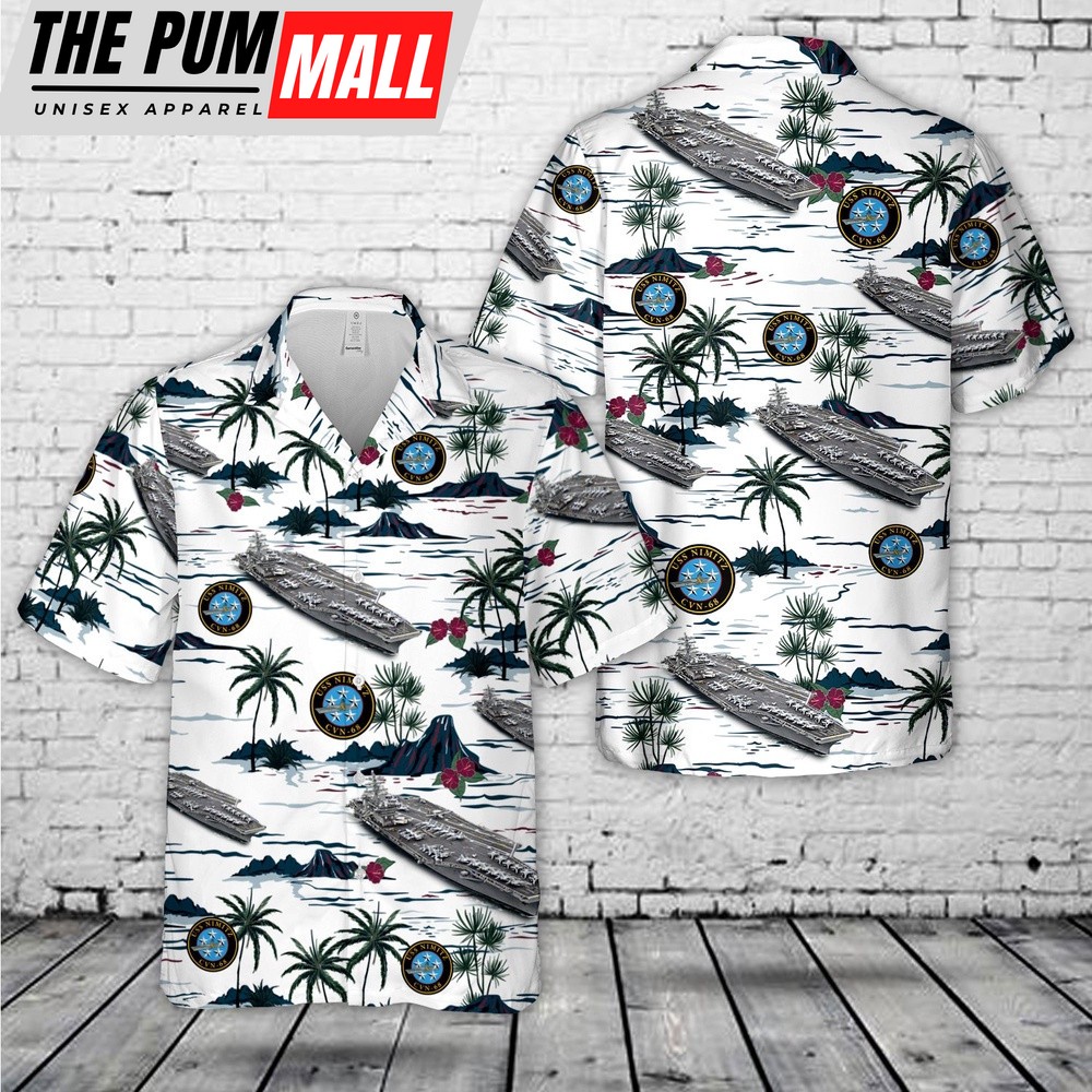 Us Navy Hawaiian Shirt, US Navy USS Nimitz (CVN-68) Hawaiian Shirt_4859, Military Hawaiian Shirt