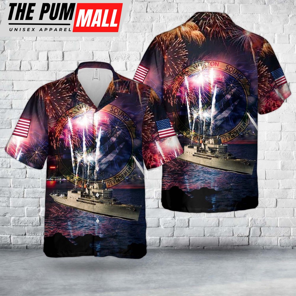 Us Navy Hawaiian Shirt, US Navy USS Norton Sound (AV-11AVM-1), 4th Of July Hawaiian Shirt, Military Hawaiian Shirt