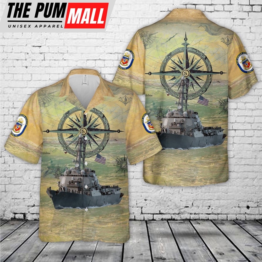 Us Navy Hawaiian Shirt, US Navy USS Oscar Austin (DDG-79) Hawaiian Shirt, Military Hawaiian Shirt