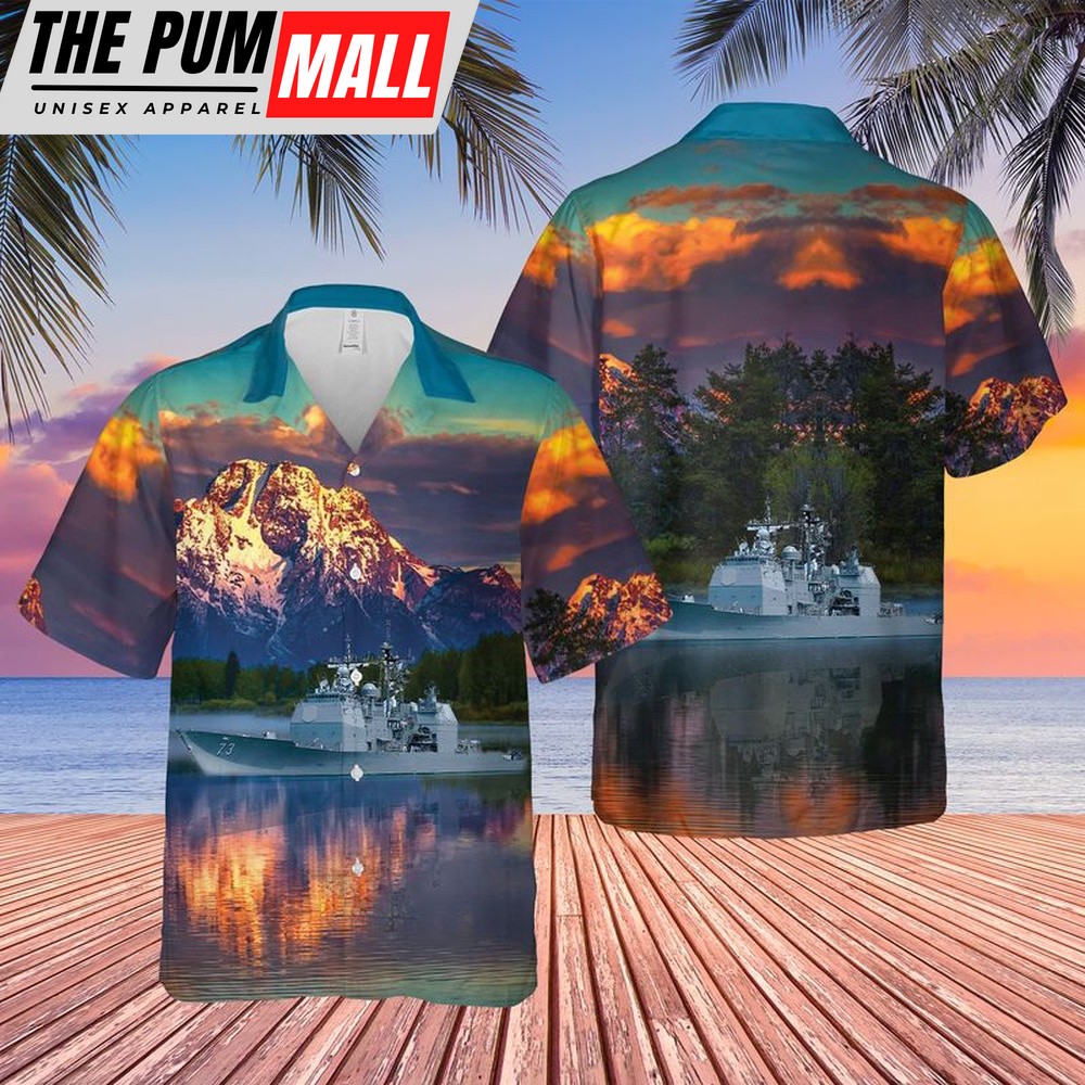 Us Navy Hawaiian Shirt, US Navy USS Port Royal Hawaiian Shirt, Military Hawaiian Shirt