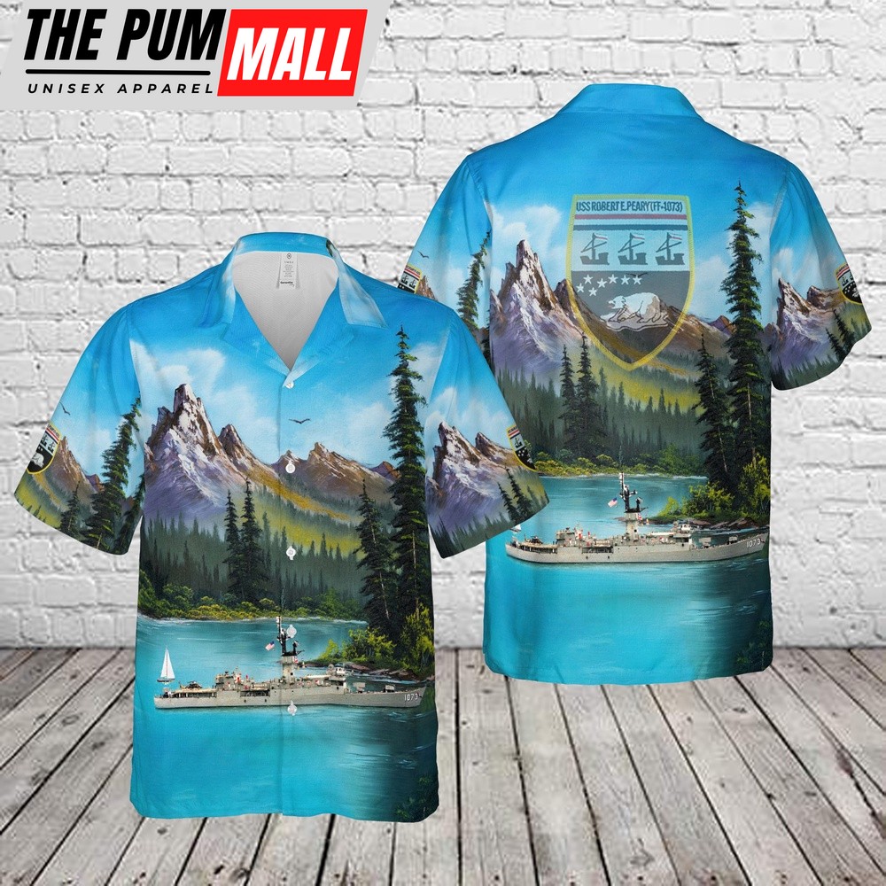 Us Navy Hawaiian Shirt, US Navy USS Robert E. Peary (FF-1073) Hawaiian Shirt, Military Hawaiian Shirt
