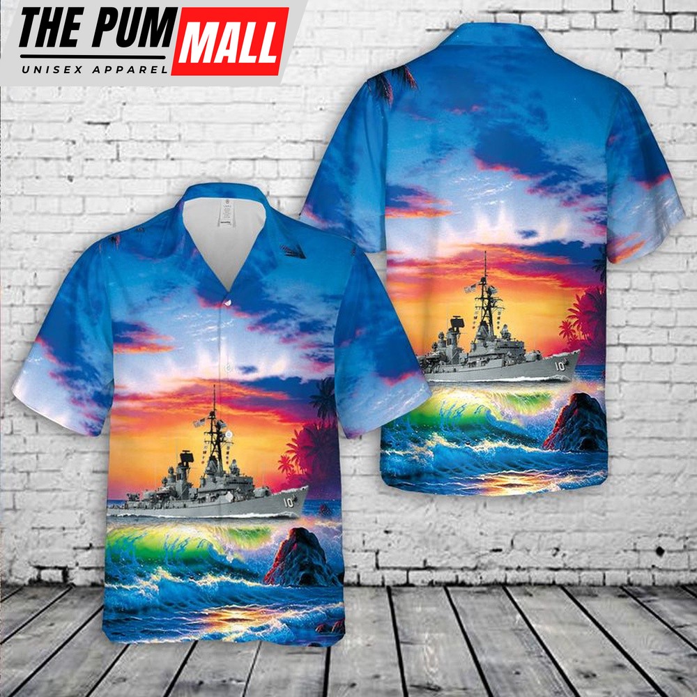 Us Navy Hawaiian Shirt, US Navy USS Sampson (DDG-10) Hawaiian Shirt, Military Hawaiian Shirt