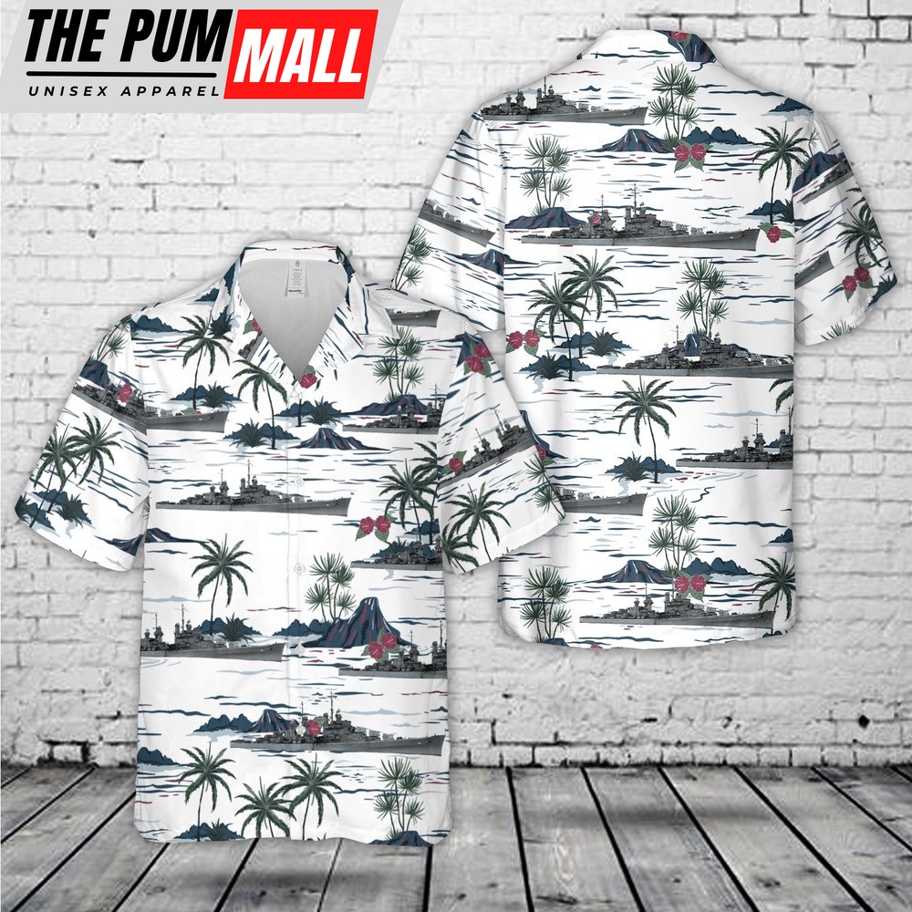 Us Navy Hawaiian Shirt, US Navy USS San Diego (CL-53) Atlanta-class light cruiser In WWII Hawaiian Shirt, Military Hawaiian Shirt