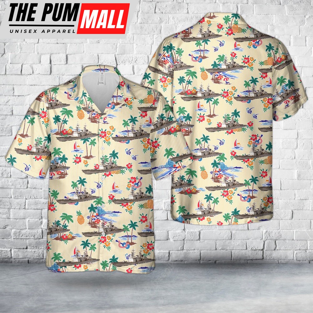 Us Navy Hawaiian Shirt, US Navy USS Spruance (DD-963) Hawaiian Shirt, Military Hawaiian Shirt