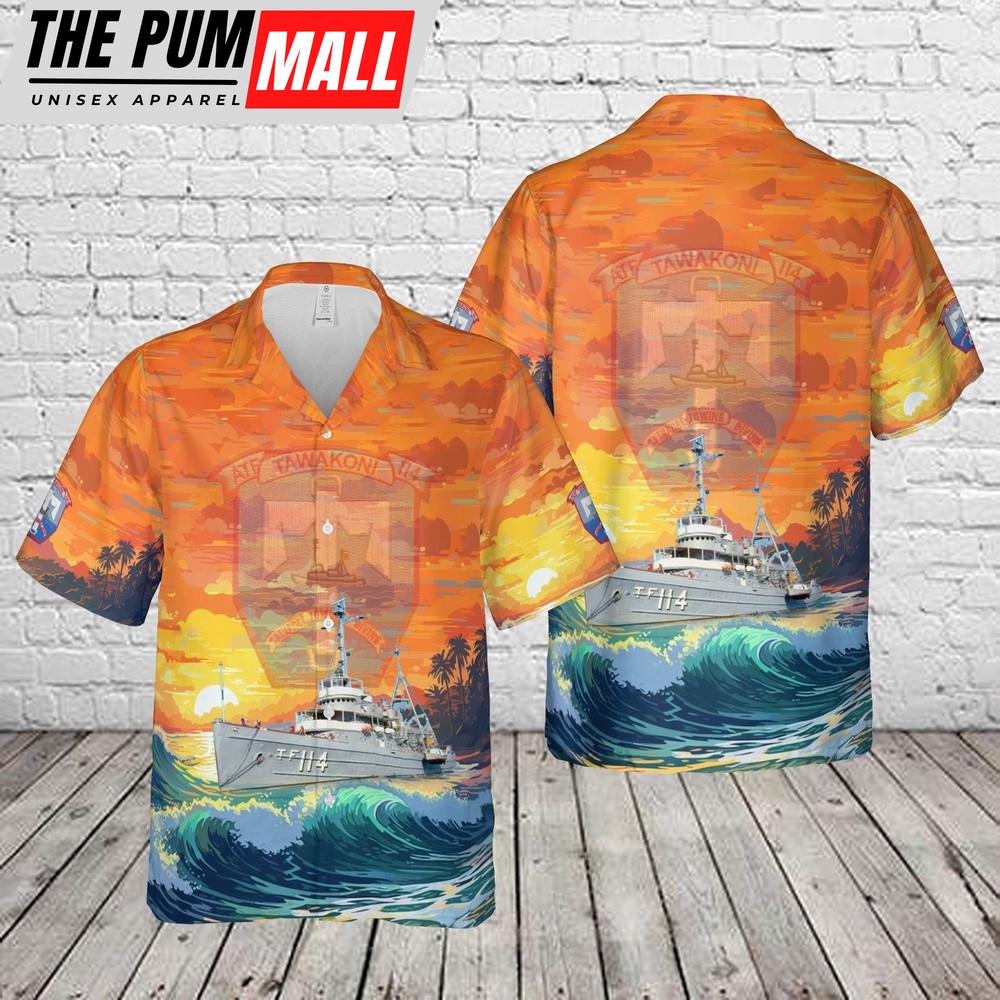 Us Navy Hawaiian Shirt, US Navy USS Tawakoni (ATF-114) Hawaiian Shirt, Military Hawaiian Shirt