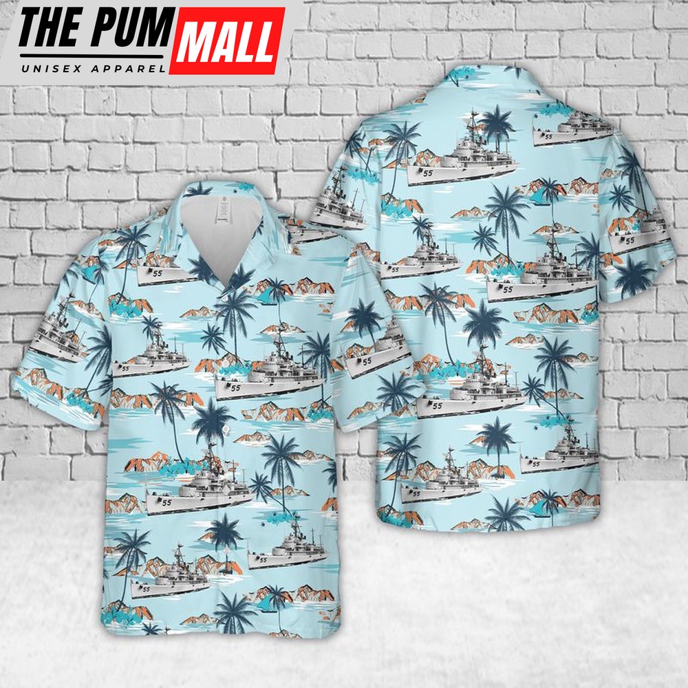 Us Navy Hawaiian Shirt, US Navy USS Valcour (AVP-55) Hawaiian Shirt, Military Hawaiian Shirt