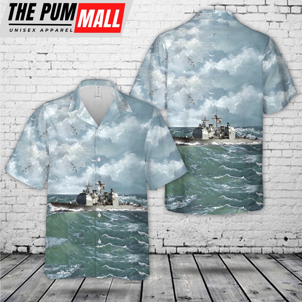 Us Navy Hawaiian Shirt, US Navy USS Valley Forge (CG-50) Ticonderoga-class cruiser Hawaiian Shirt, Military Hawaiian Shirt