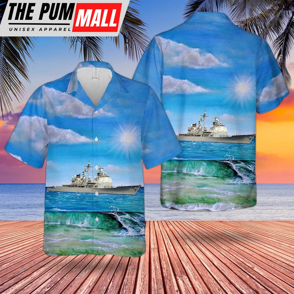 Us Navy Hawaiian Shirt, US Navy USS Vicksburg (CG-69) Hawaiian Shirt, Military Hawaiian Shirt