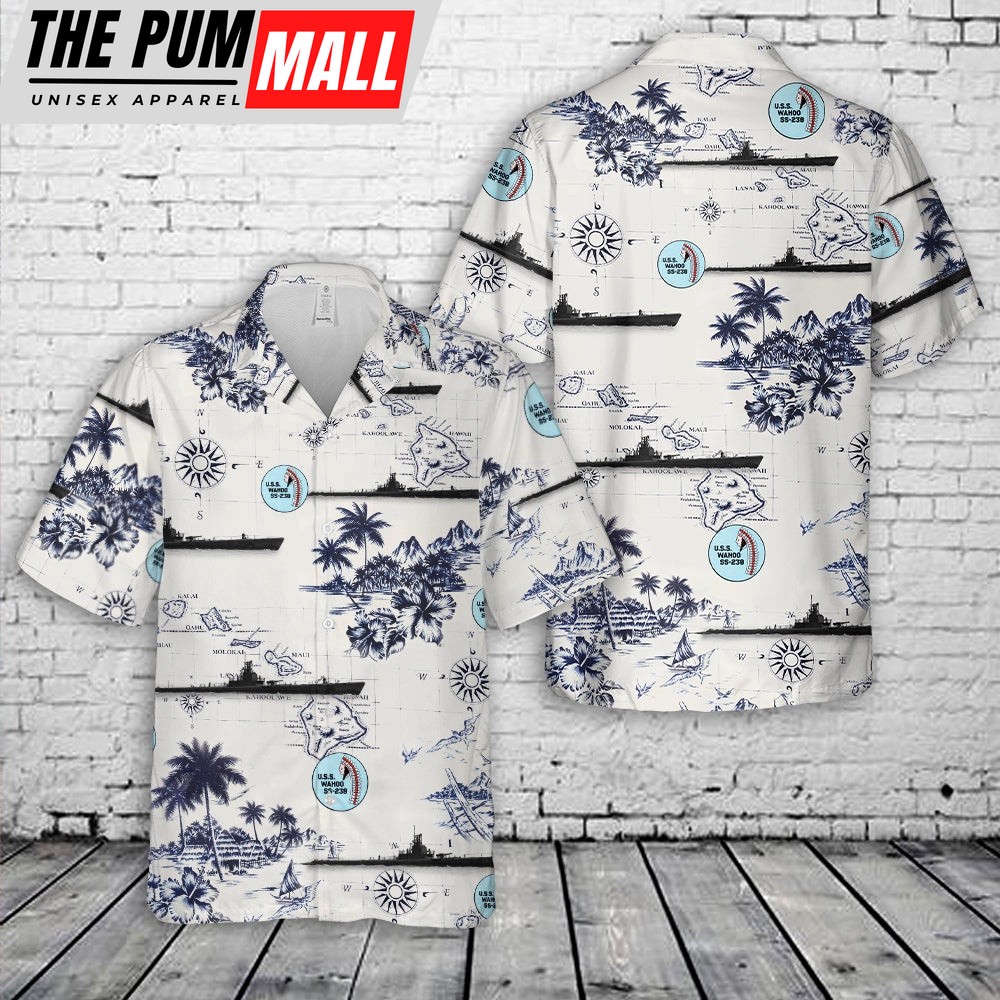 Us Navy Hawaiian Shirt, US Navy USS Wahoo (SS-238) Gato-class submarine In WWII Hawaiian Shirt, Military Hawaiian Shirt