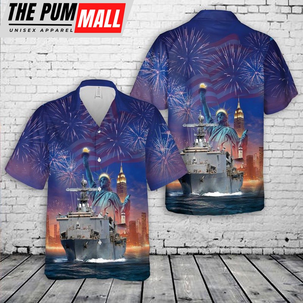 Us Navy Hawaiian Shirt, US Navy USS Whidbey Island (LSD-41) Hawaiian Shirt, Military Hawaiian Shirt