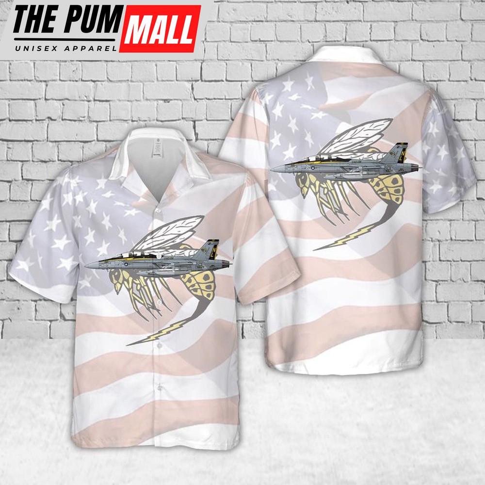 Us Navy Hawaiian Shirt, U.S Navy VAQ-138 Yellowjackets EA-18G Growler Hawaiian Shirt, Military Hawaiian Shirt