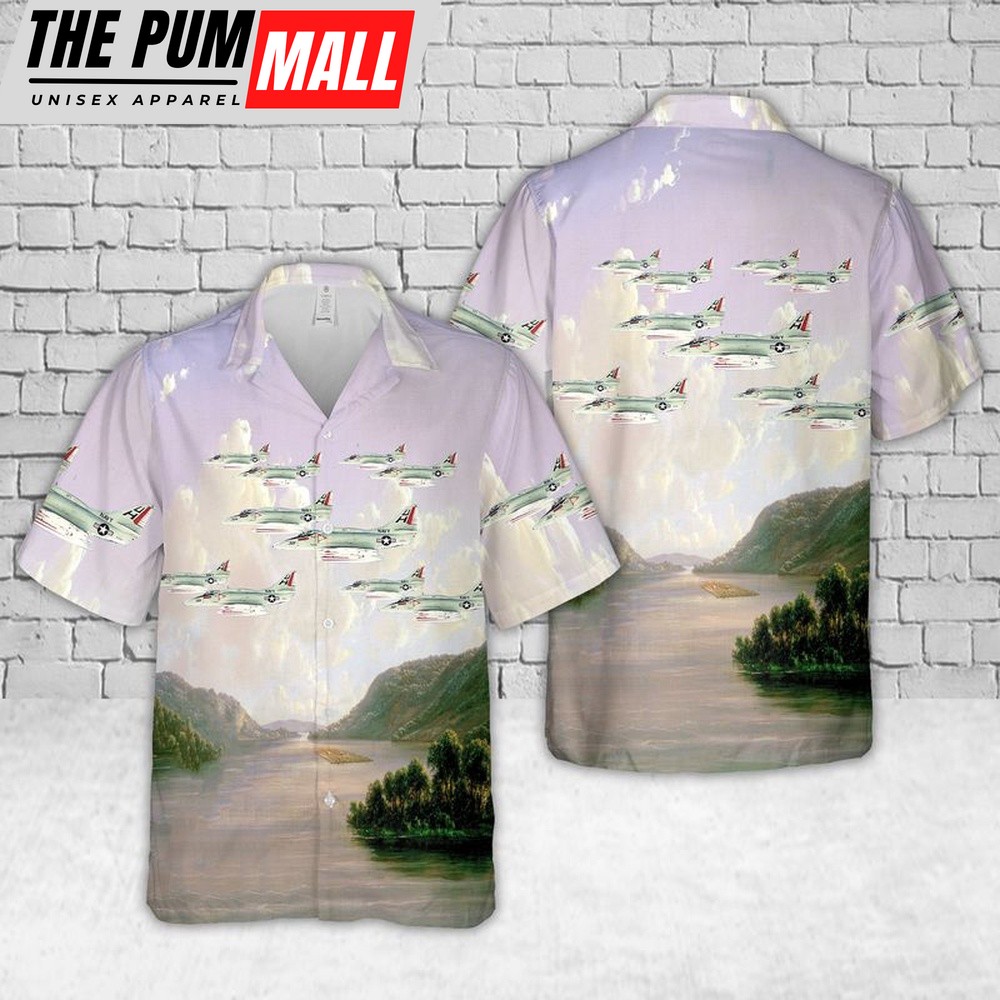 Us Navy Hawaiian Shirt, U.S Navy VC-7 Douglas A-4 Skyhawk Hawaiian Shirt, Military Hawaiian Shirt