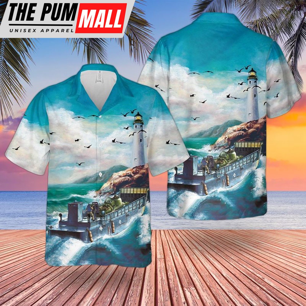 Us Navy Hawaiian Shirt, US Navy Vehicle Landing Craft LCM 3 Hawaiian Shirt, Military Hawaiian Shirt