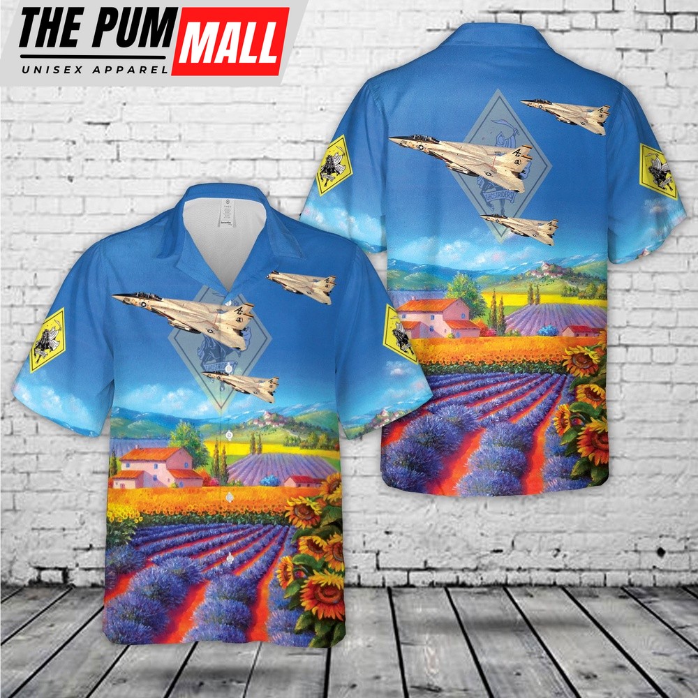 Us Navy Hawaiian Shirt, US Navy VF-142 Ghostriders F-14A Tomcat Hawaiian Shirt, Military Hawaiian Shirt