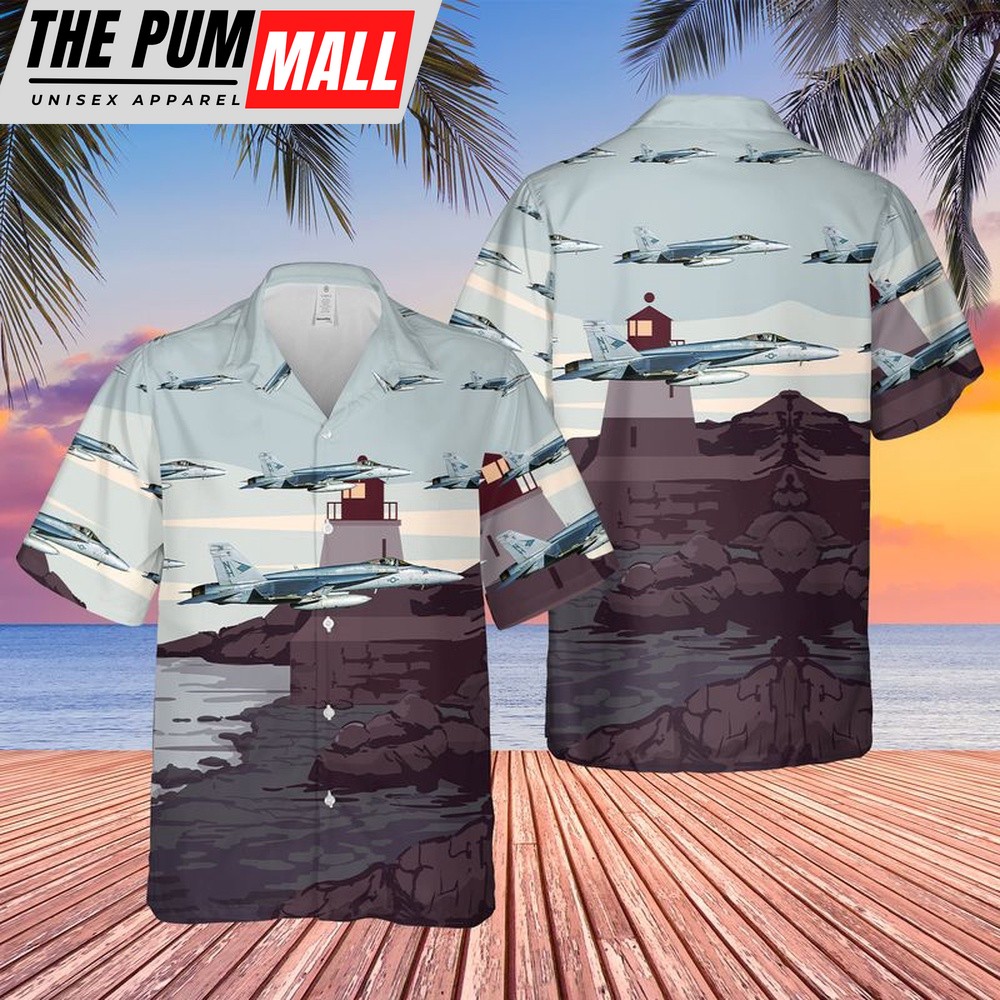 Us Navy Hawaiian Shirt, US Navy VFA-146 FA-18E Super Hornet Hawaiian Shirt, Military Hawaiian Shirt