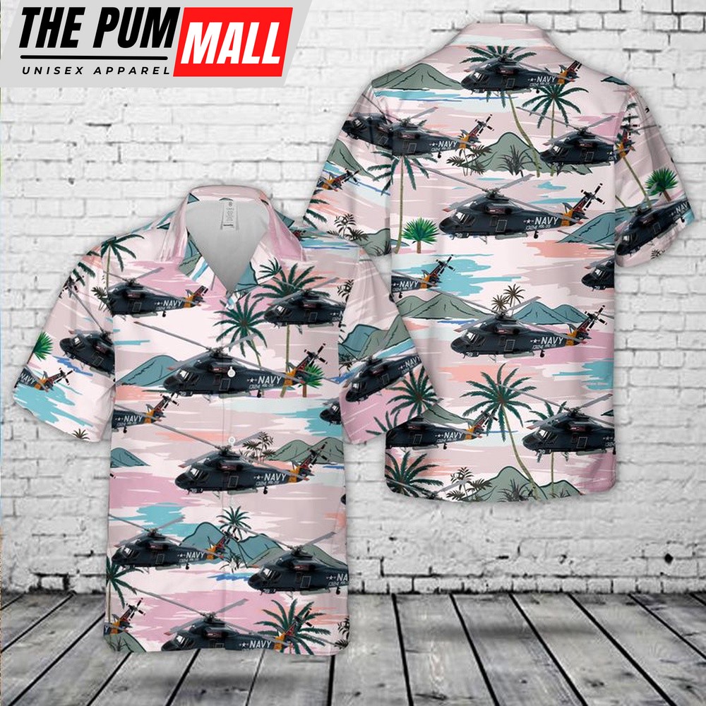 Us Navy Hawaiian Shirt, US Navy Vietnam Era Kaman SH-2F Seasprite Hawaiian Shirt, Military Hawaiian Shirt