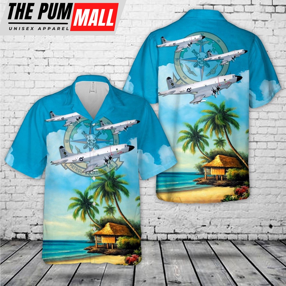 Us Navy Hawaiian Shirt, US Navy VP-26 Tridents P-3C Hawaiian Shirt, Military Hawaiian Shirt