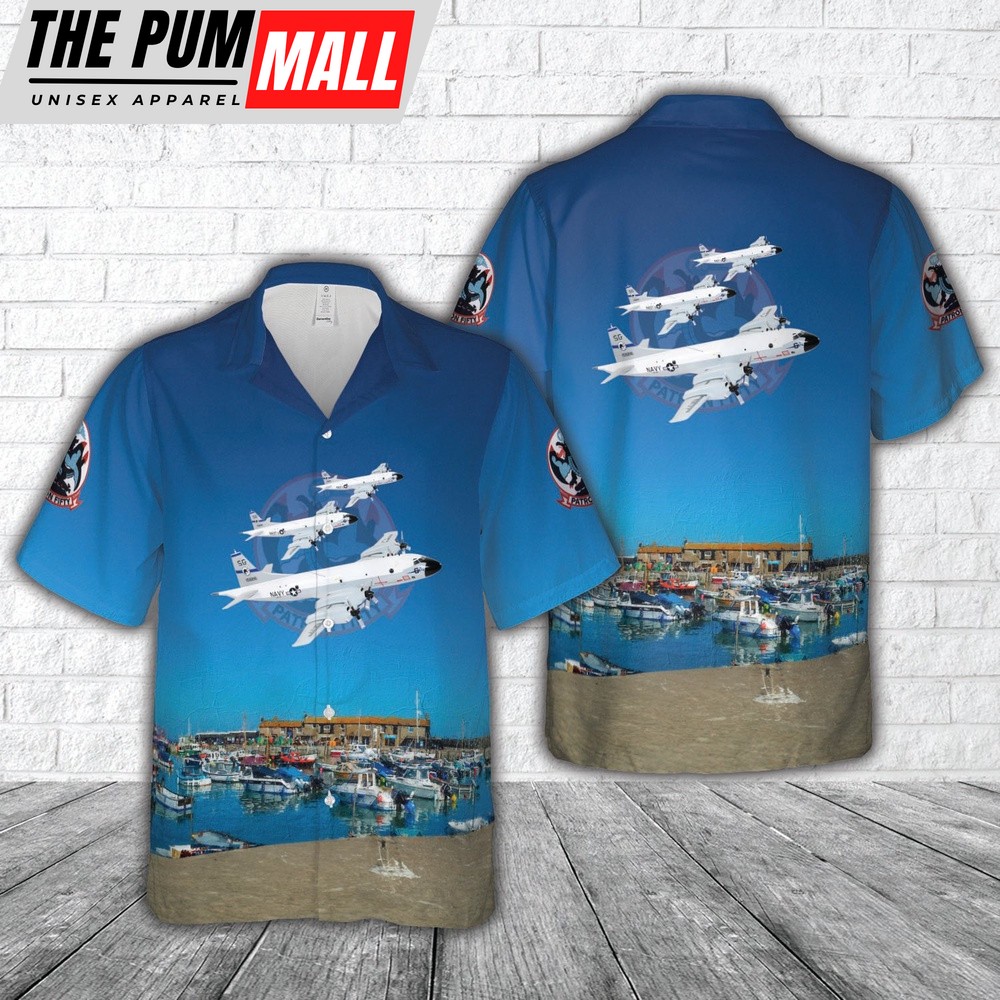 Us Navy Hawaiian Shirt, US Navy VP-50 Blue Dragon (1982) P-3C Orion Hawaiian Shirt, Military Hawaiian Shirt