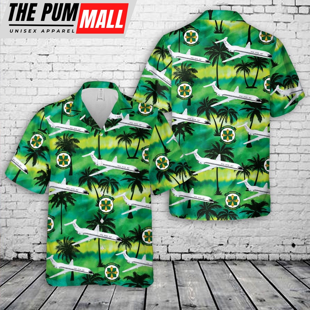 Us Navy Hawaiian Shirt, US Navy VR-58 Sunseekers C-9b Skytrain II Hawaiian Shirt, Military Hawaiian Shirt