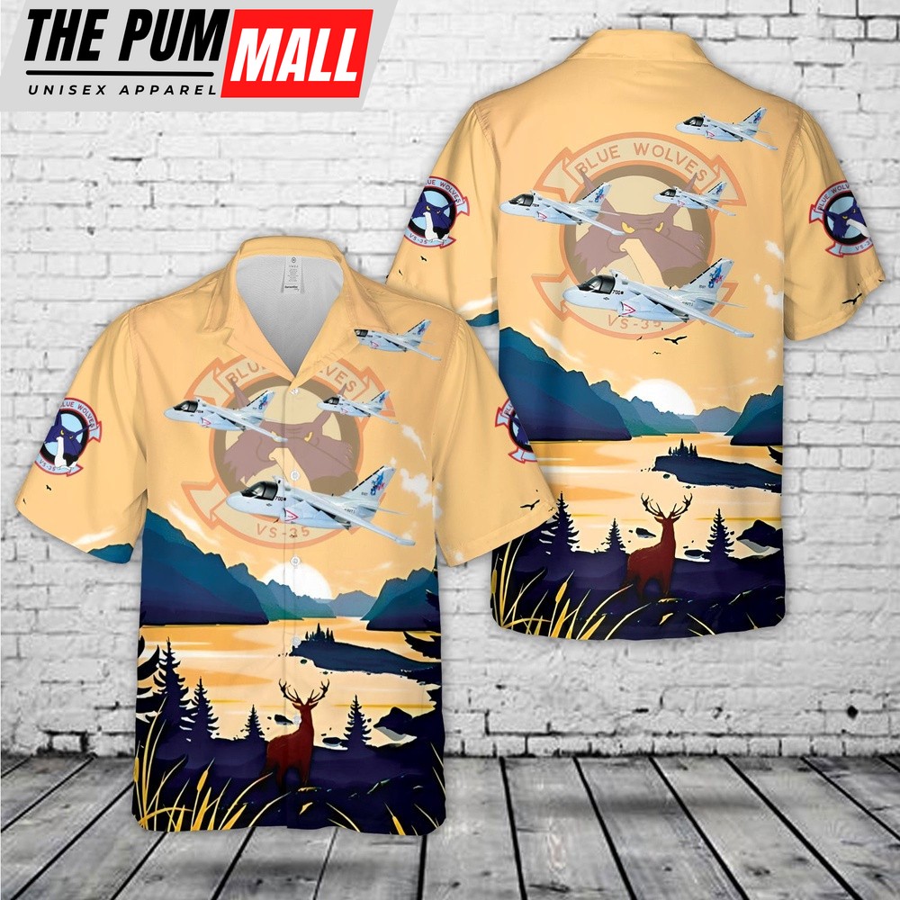 Us Navy Hawaiian Shirt, US Navy VS-35 Lockheed S-3B Viking Hawaiian Shirt, Military Hawaiian Shirt