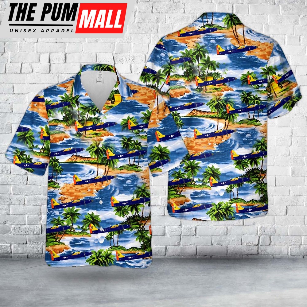 Us Navy Hawaiian Shirt, US Navy VX-2 Grumman F7F-2N Tigercat Hawaiian Shirt, Military Hawaiian Shirt
