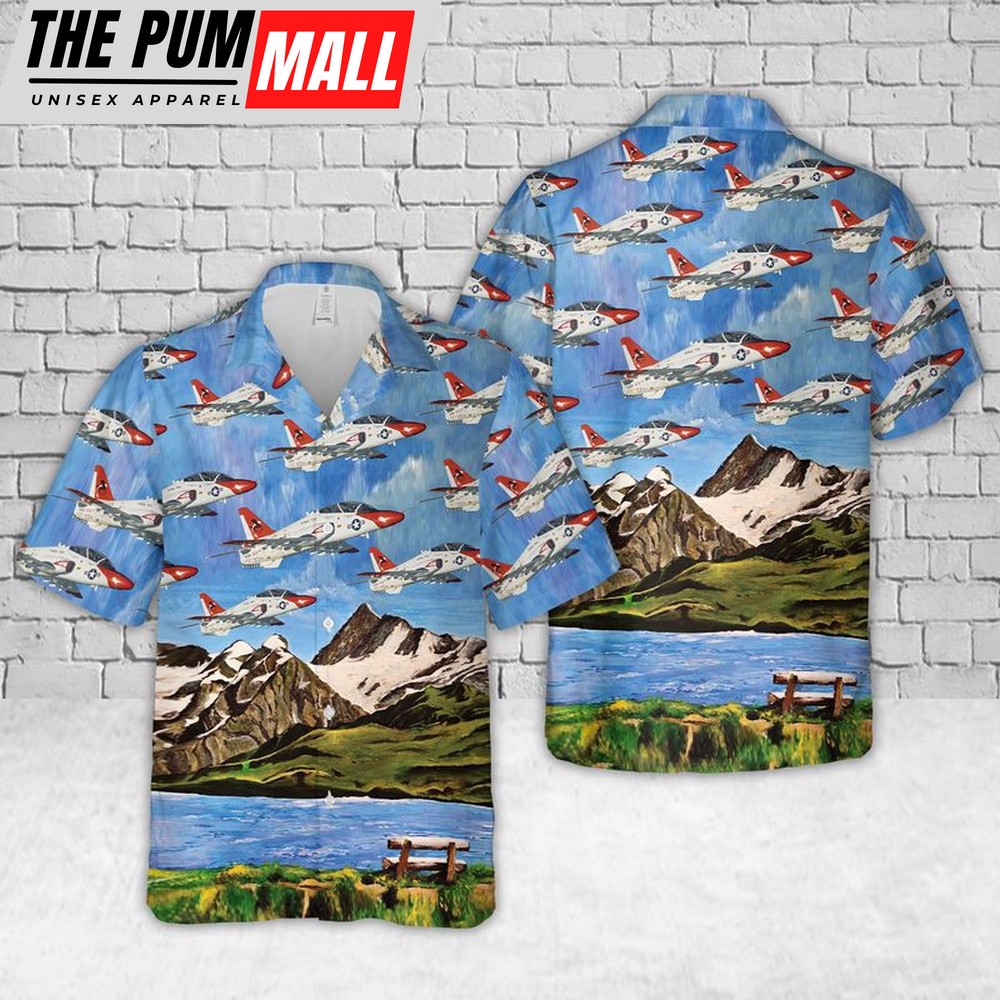 Us Navy Hawaiian Shirt, U.S Navy VX-23 T-45 Goshawk Hawaiian Shirt, Military Hawaiian Shirt
