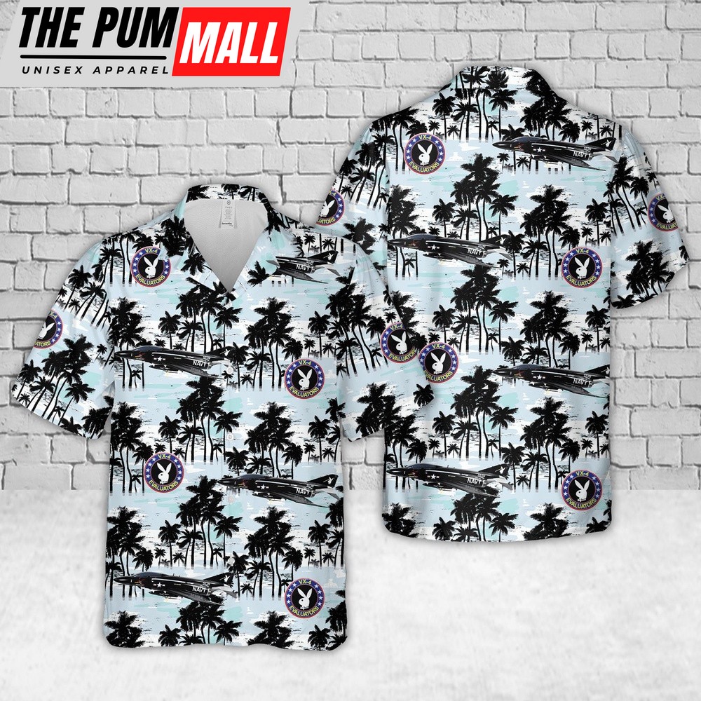 Us Navy Hawaiian Shirt, US Navy VX-4, Air Test and Evaluation Squadron Four, F-4J Phantom Hawaiian Shirt, Military Hawaiian Shirt