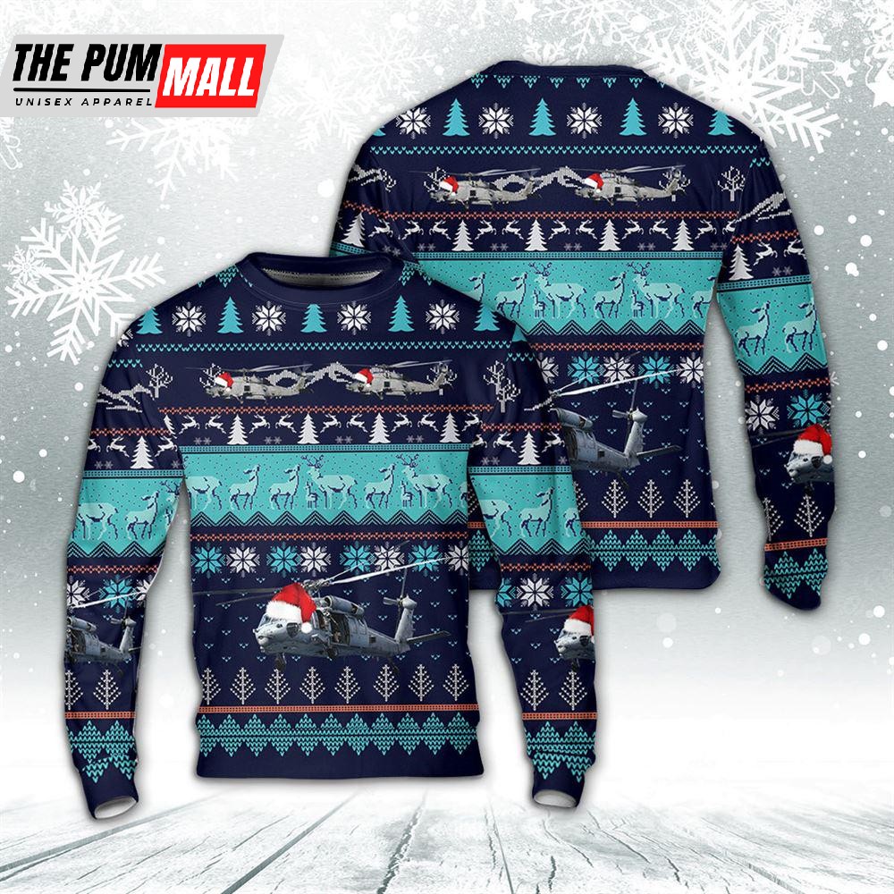 US Navy MH-60 Seahawk Helicopter Christmas AOP Sweater Gift For Christmas