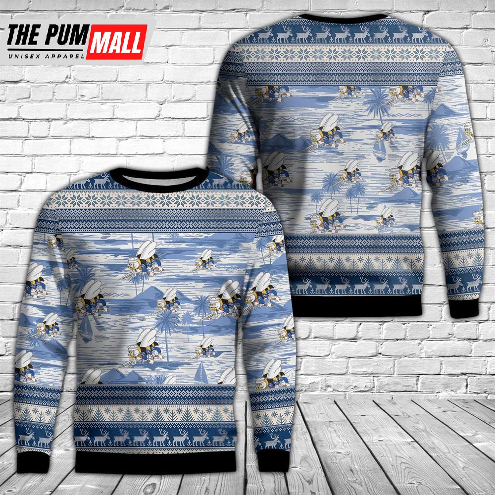 US Navy SEABEES Naval Construction Force (NCF) Christmas AOP Sweater Gift For Christmas