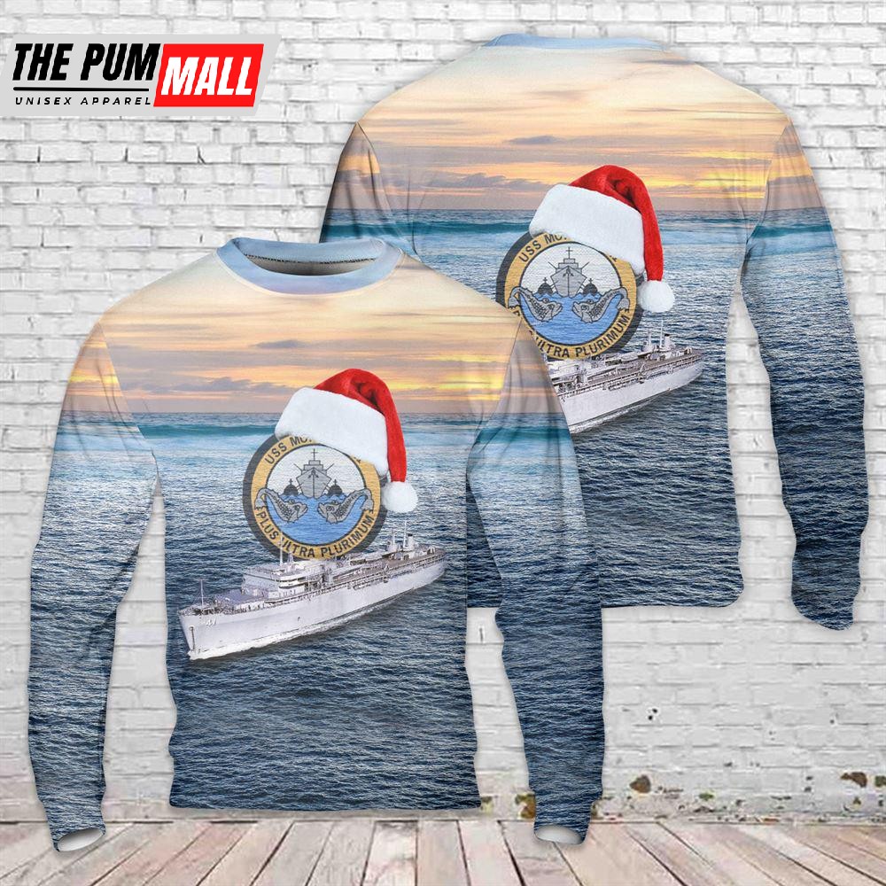 US Navy USS McKee (AS-41) Christmas AOP Knitted Sweater Gift For Christmas