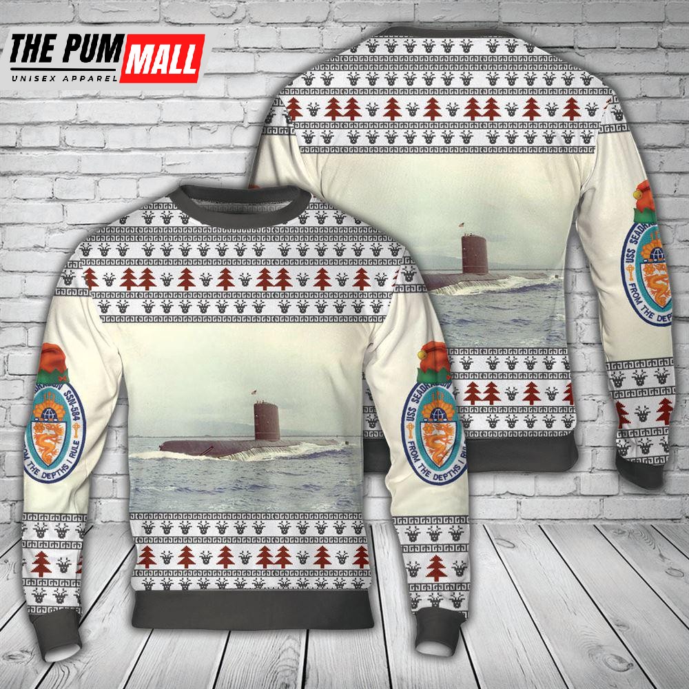 US Navy USS Seadragon SSN- 584 Christmas AOP Sweater Gift For Christmas
