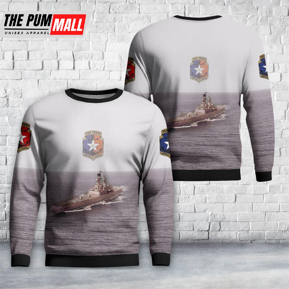 US Navy USS Texas (CGN-39) Christmas Sweater Gift For Christmas