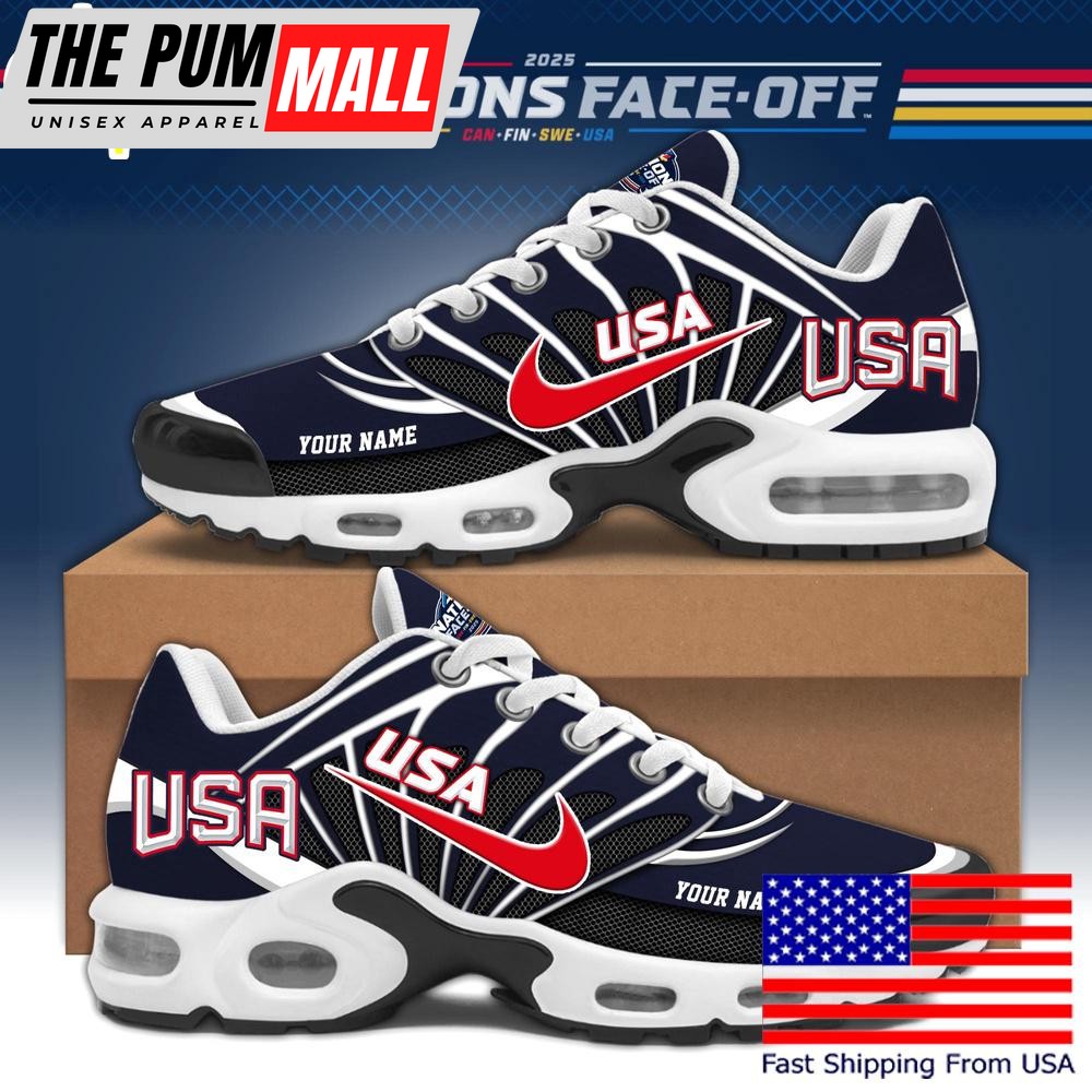 USA 4 Nations Face Off 2025 Air Max Plus Shoes, NHL Sneaker