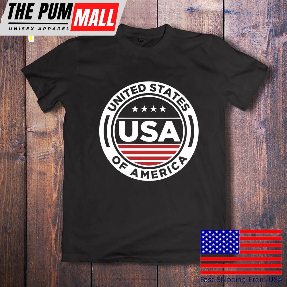 Usa Emblem United States Patriotic Circle Badge T-Shirt