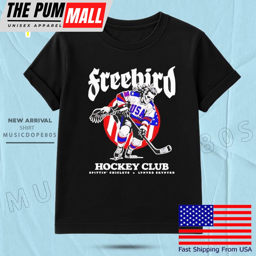 USA Freebird Hockey Club Spittin Chiclets x Lynyrd Skynyrd T Shirt