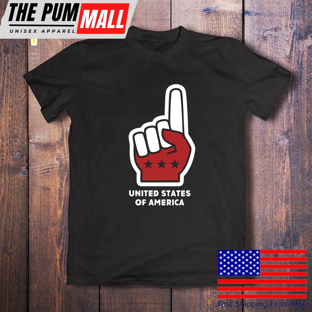 Usa Number One Hand Sign United States Of America Foam Finger T-Shirt